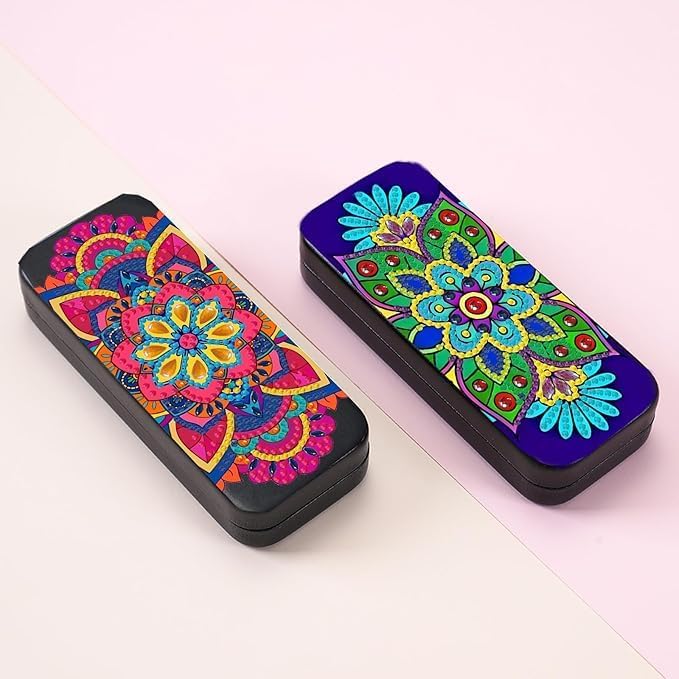 Leatrice 3pcs 5d Diamond Art Kits for Adults Small Diamond Painting Kit Gem Art Paint by Diamonds Dots Eyeglasses Case DIY for Beginner Women