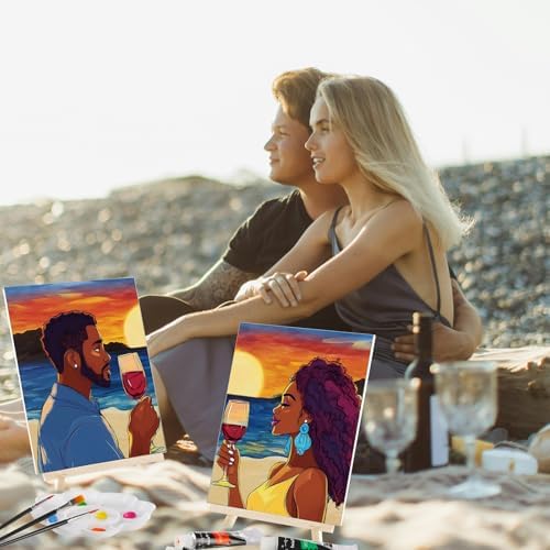 Ctosree 12 Pcs Pre Drawn Canvas for Painting,Romantic Couple,8 x 10 Inch - Image 5