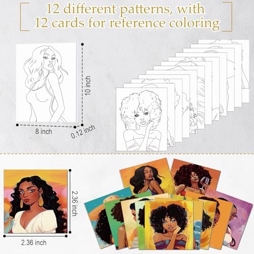 Ctosree 12 Pcs Pre Drawn Canvas for Painting,Elegant Lady,8 x 10 Inch - Image 3