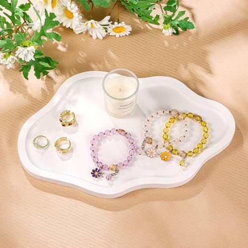 Small Decorative Tray Wood Decorative Serving Tray for Candles Perfume, Cloud Wooden Jewelry Tray Trinket Dish, Wooden Trays for Coffee Table Home Decor - Image 2