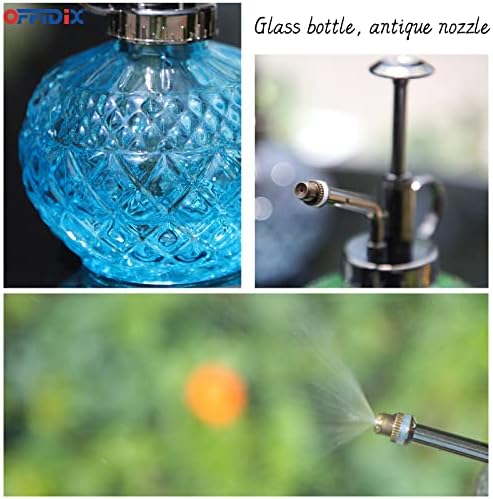 OFFIDIX Glass Plant Mister Vintage Spray Bottle Blue Spritzer with Top Pump - Image 4