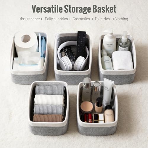 5 Pack Small Woven Storage Baskets for Shelves, Gift Baskets Empty - Image 4