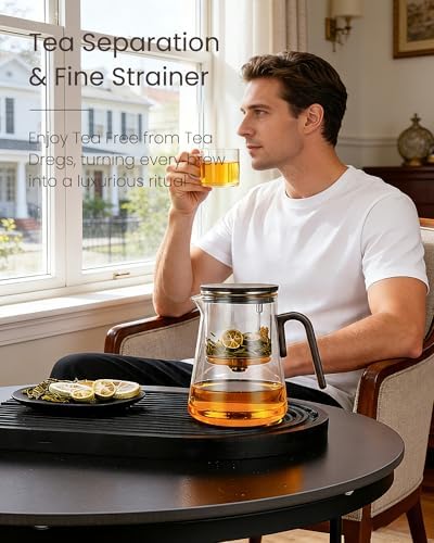 ZENS Magic Teapot with Infuser and Magnetic Lid for Loose Tea Maker, 34oz - Image 4