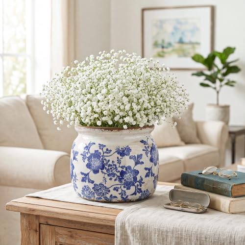 Vintage Planter, Chinoiserie Ceramic Plant Pot with Drainage Hole - Image 4