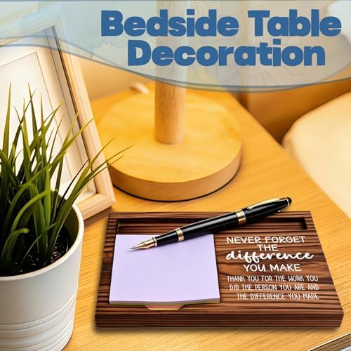 FOUGSTA New Job Office Gifts for Women, New Beginnings Gifts for Women, Chapter Present for Friend,Wooden Notepad Pen Holder With Inspirational Quotes,16.5 x 12 x 1.5 cm,XXN9 - Image 6
