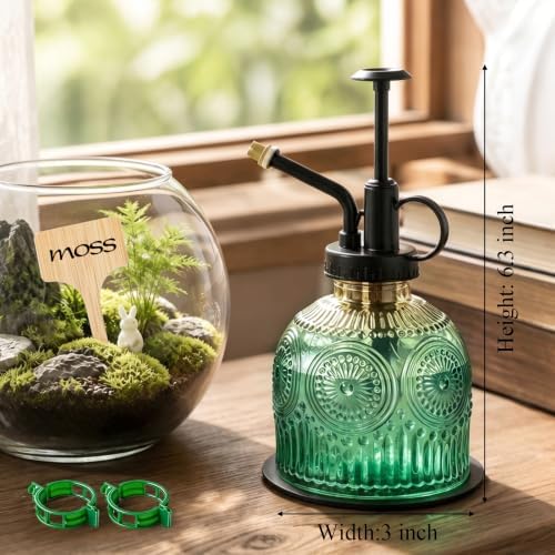 Glass Plant Mister Spray Bottle Vintage Refill Leak Proof Watering Can 8oz - Image 3