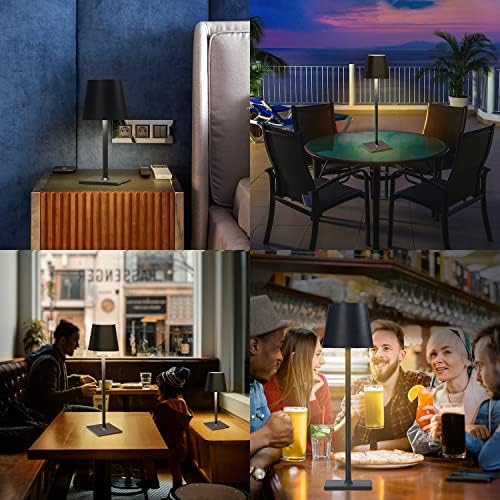 CHLORANTHUS 2 Pack Cordless Table Lamps, 3 Colors Stepless Dimming, 5000mAh Rechargeable Battery LED Desk Lamp for Bedroom/Couple Dinner/Desk/Cafe/Dining Room/Terrace - Image 6
