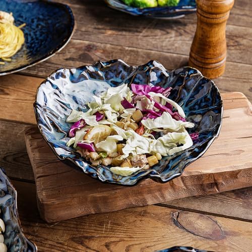 8.8-Inch Ceramic Decorative Bowl, Blue Reactive Glaze - Image 2