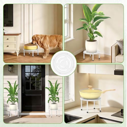 iDavosic.ly 5-Pack Metal Plant Stands for Indoor Outdoor, 10'' Small, White - Image 6