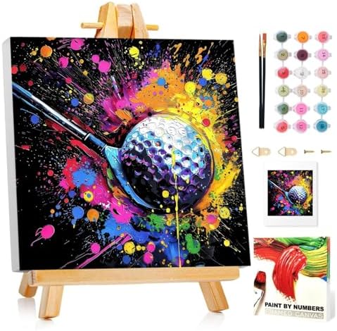 Golf Paint by Numbers Kit for Kids, 8x8 inch by MANDUN