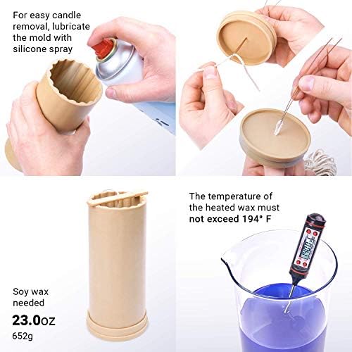 Candle Molds for Candle Making Cylinder Shaped - Height: 6.7 in, Width: 2.7 in - Wax Melt Molds for Crafts - Candle Wax Molds – Candle Making Supplies - Image 4