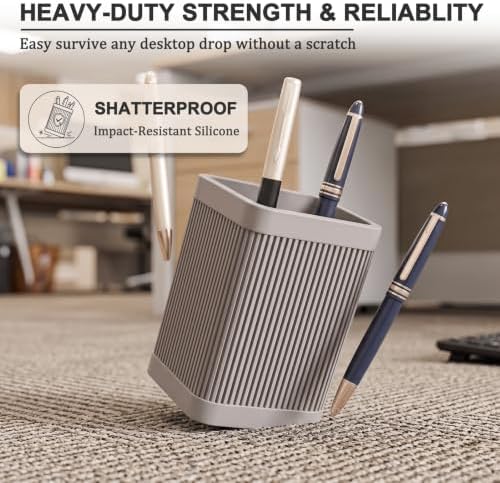 HighHerz Aesthetic Silicone Pen Holder for Desk, Office Desk Accessories - Image 6