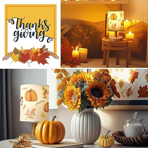 VIHOSE Pumpkin Bedside Table Lamp for Kids Bedroom, Wood Color - Image 6