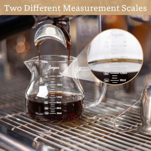 Joeyan 7oz Espresso Shot Cups, Borosilicate Glass Measuring Cup with Handle - Image 3