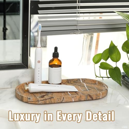 Koville Indian Natural Marble Decorative Tray, 12"x6" - Countertop Organizer, Catchall for Perfume, Candles, Jewelry - Image 7