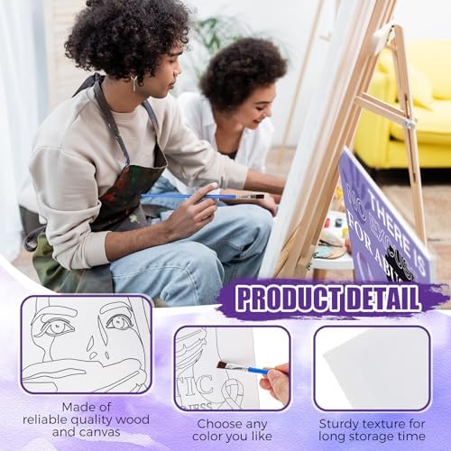 Sherr 140 Pcs 20 Set Pre Drawn Canvas Painting Kit, Anti-Domestic Violence - Image 3