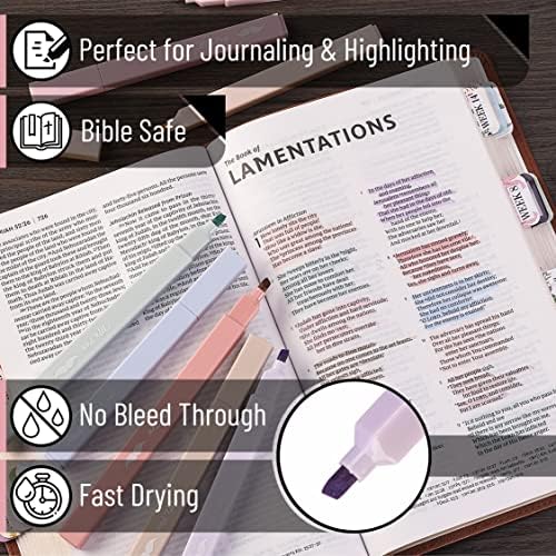 Mr. Pen- Aesthetic Highlighters No Bleed, 8 Pack, Muted Pastel Color | Chisel Tip, Cute Highlighters Assorted Colors for Journaling, Highlighting, Underlining, Fast Dry, Back to School Supplies - Image 3