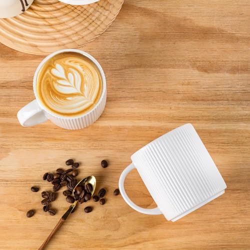 theterra Ceramic Coffee Mugs Set of 4, 14.2 oz Coffee Cups with Handle - Image 3