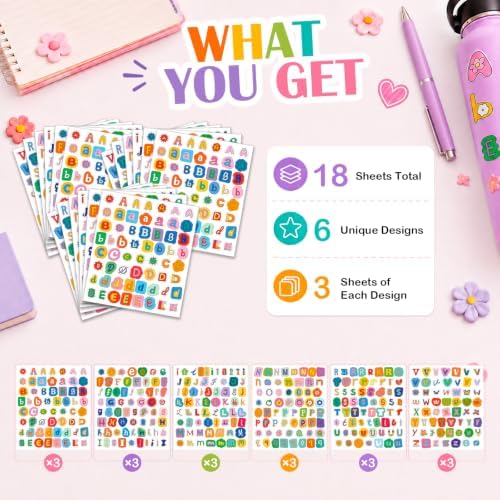1113PCS Cute Alphabet Stickers, Letter Stickers for Scrapbook Supplies - Image 3
