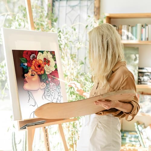 Ctosree 12 Pcs Pre Drawn Canvas for Painting,Flower Lady,8 x 10 Inch - Image 3