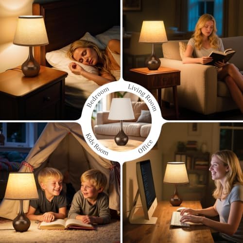16.1" Touch Table Lamp for Nightstand, 3 Way Dimmable Small Bedroom Lamp - Image 6