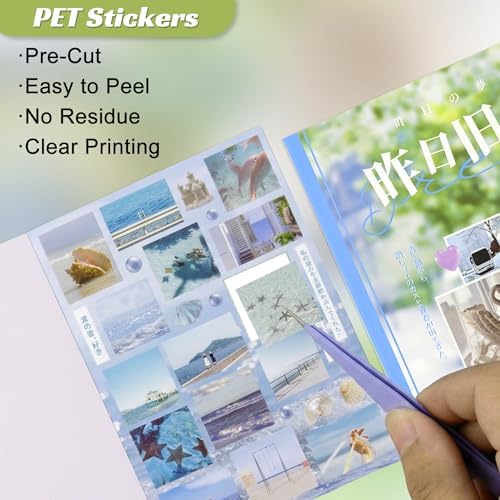 Dreamcore Sticker Book - 30 Sheets Japanese Retro Sticker Book for Adults & Journaling, Scrapbook Sticker Book with Shiny, Matte & Glossy Aesthetic Scenery (Dreamcore 1) - Image 4