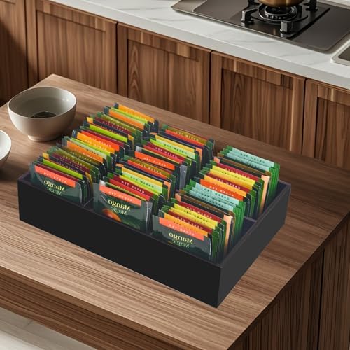 Tasybox Acrylic Tea Bag Organizer, Black Tea Bag Holder, Drawer Organizer - Image 7