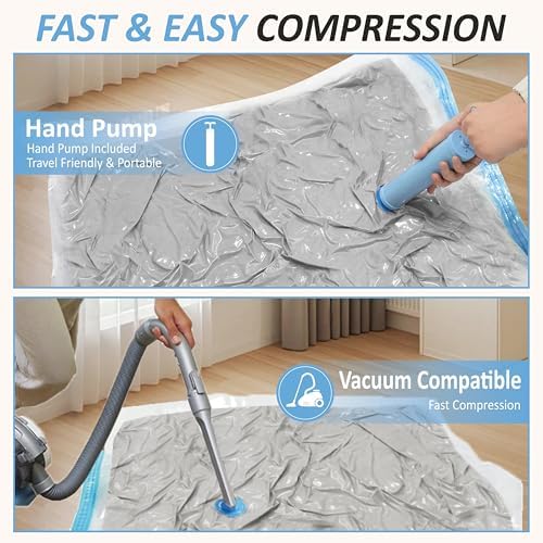 Vacuum Storage Bags with Hand Pump, Vacuum Seal Space Saver Bags,12 Large - Image 6