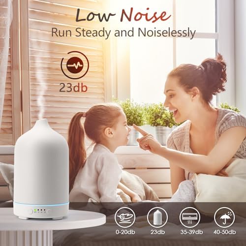 Diffuserlove Ceramic Diffuser 250ML Essential Oil Diffusers Aromatherapy Essential Oil Diffuser for Room Air Diffuser for Home Bedroom Stone Diffuser (White Big Size 250ml) - Image 6