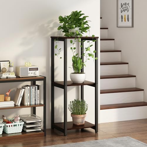 3 Tier Plant Stand Indoor Corner Tall Square Shape Plant Shelf - Image 3