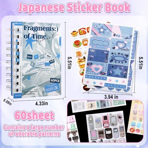 3500Pcs Korean Stickers for Kpop Photocards Decor Stickers Book Aesthetic Toploader Sticker Glitter Butterfly Sweetheart Ribbon Flower Alphabet Cute Scrapbook Sticker for DIY Card Art Crafts 60-Page - Image 6
