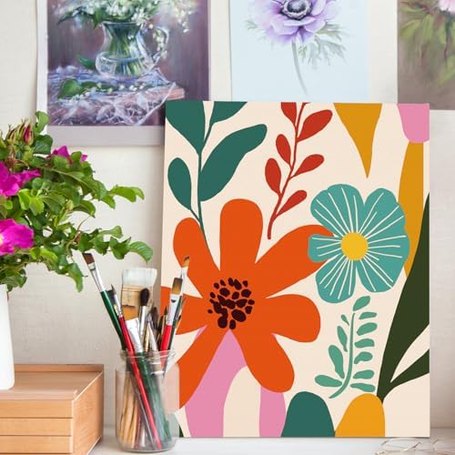 Nuberlic Pre Drawn Canvas for Painting for Kids Boys Girls Floral 10 Packs - Image 5