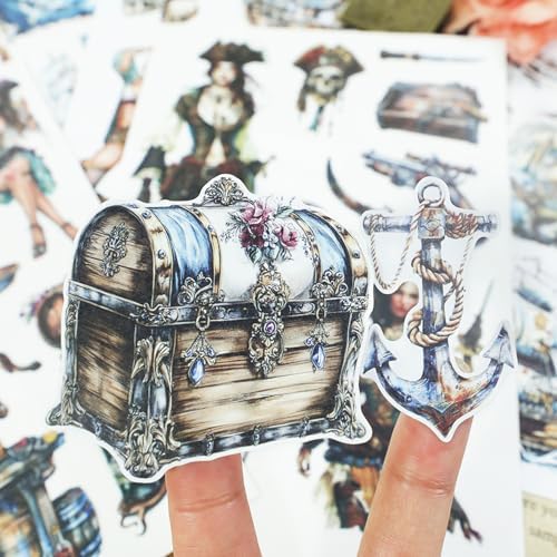 Snycler Under The Black Ship Theme Sticker Scrapbooking Supplies for Junk Journal, 20 Sheets PET Stickers - Vintage Journaling Stickers, Ephemera Sticker Book Pre Cut, Junk Journal Supplies, Planner - Image 5