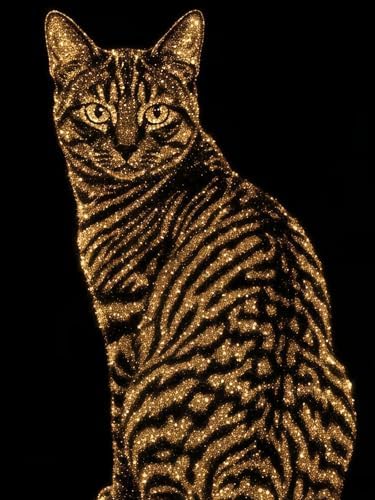 BYGFHLYW Cat 5D Diamond Painting Kit, Diamond Art for Adults12x16In by BYGFHLYW