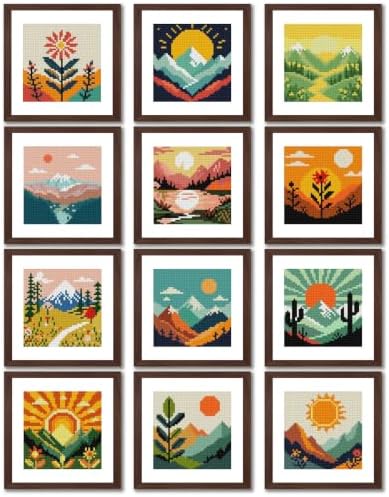12 Pcs Small Diamond Art Kits Landscape Diamond Art Kits for Adults by Aestalrcus