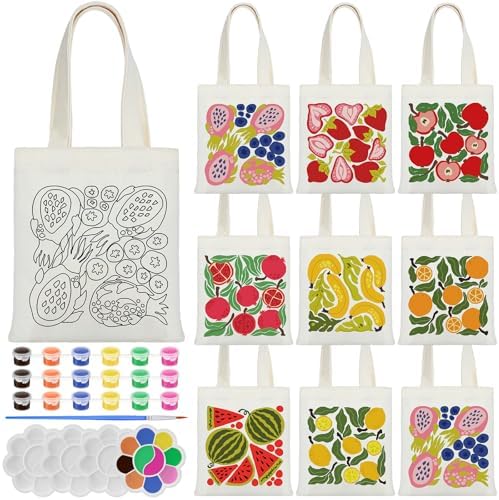 Aliceset 16 Pcs Color Your Own Bag Tote Bag Painting by Aliceset