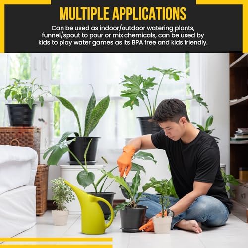 KP KOOL PRODUCTS Watering Can 1/2 Gallon - Small Watering Can for Indoor Plants - Outdoor Watering Can - Yellow Plant Waterer - Plastic Watering Can for Garden - 1 Pack - Image 4