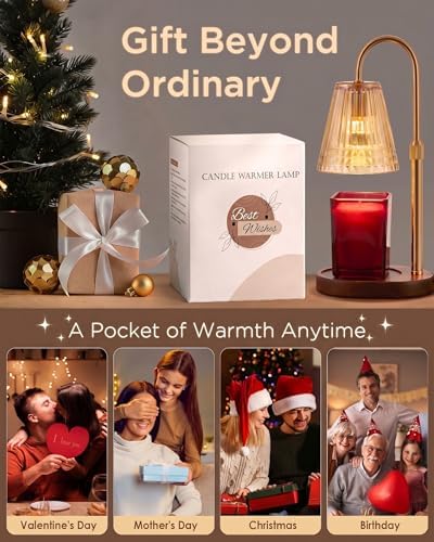 Candle Warmer Lamp with Dimmer & Timer, Adjustable Height for Jar Candles, Birthday Gifts for Mom Women Sister, Wax Warmer for Jar Candles (2 Pack) - Image 2
