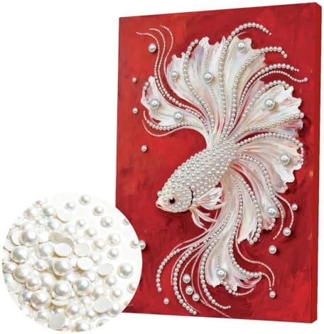 DIY Pearl Painting with Frame, Creative Design, Handmade Stress-Relieving Home Wall Decoration, Includes Frame and Tools-Goldfish - Image 6