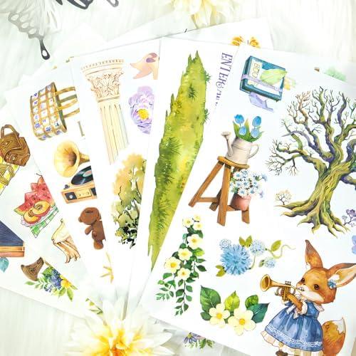 Snycler Sticker Book - 20 Sheets Vintage PET Stickers for Scrapbooking, Junk Journaling, Ephemera, and Decorative Crafts-Concert in The Forest - Image 4