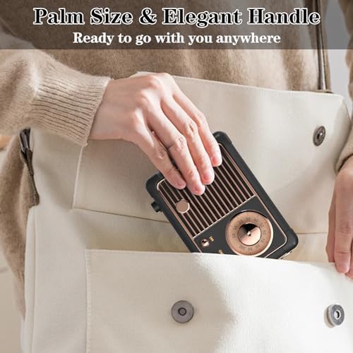 Retro Bluetooth Speaker, Vintage Decor, Wireless Portable Mini Bluetooth Speaker, Small Cute Old Fashion Style for Kitchen Desk Bedroom Home Office Party Outdoor Gift (Black) - Image 6