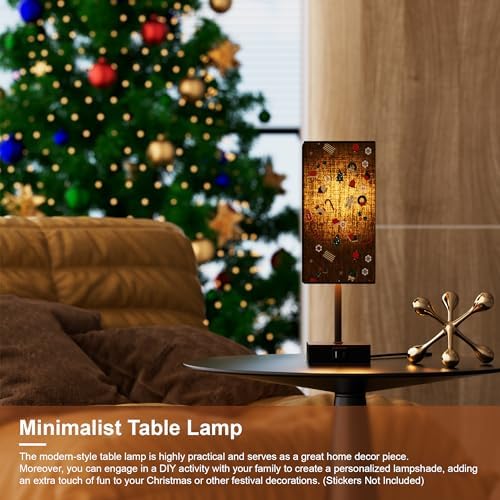 Bedside Table Lamp for Bedroom with 2 USB Ports, 14-Inch, Black - Image 5