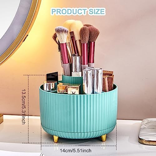Cayxenful Pencil Holder For Desk,5 Slots 360°Degree Rotating Desk Organizers And Accessories,Desktop Storage Stationery Supplies Organizer, Cute Pencil Cup Pot For Office, School, Home (C-Blue) - Image 6