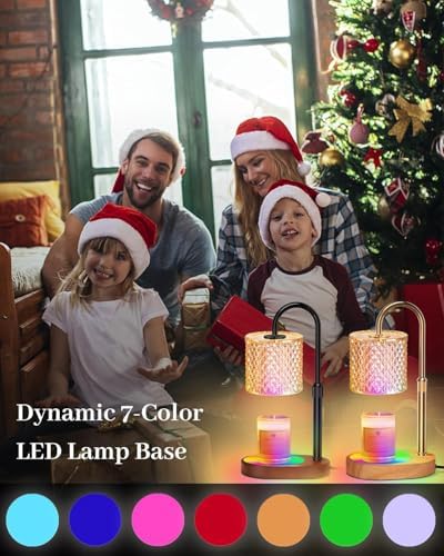 Engpure Candle Warmer Lamp with 8 Colors LED Changing and Timer Dimmer, Candle Warmer with RGB Model Height Adjustable for All Size Scented Candles with 2 Bulbs, Christmas Gift for Mom, Wife,Friends - Image 2