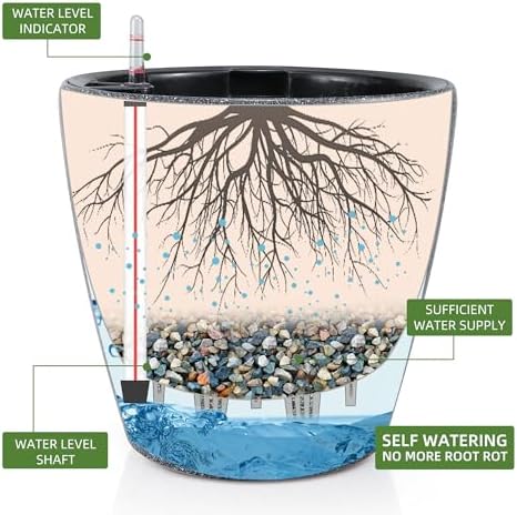 Dexceder 15x14 Self Watering Planter with Wheels (Stone Matte) - Image 2