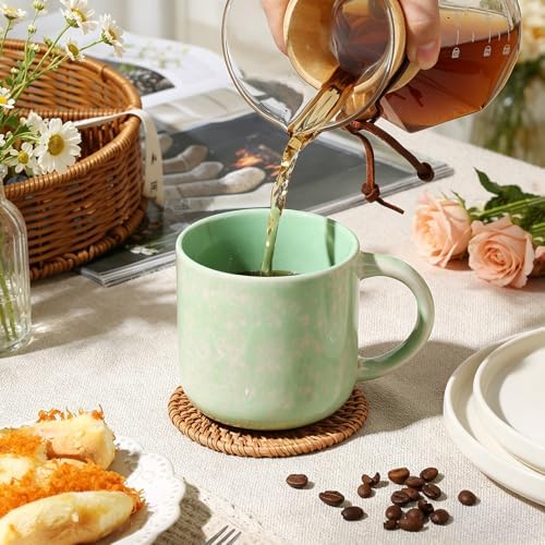 MONITO 12oz Coffee Mugs Set of 6, Modern Ceramic Mugs with Handle - Image 5