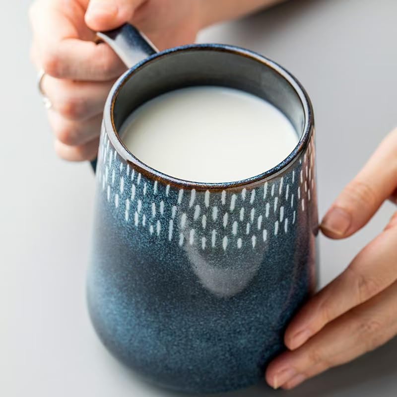 24 OZ, Large Ceramics Coffee Mugs with Handle, Extra Large Tea and Coffee Cup for Office and Home，Microwave and Dishwasher Safe,For Gift and Present(Starry Night Blue) - Image 3
