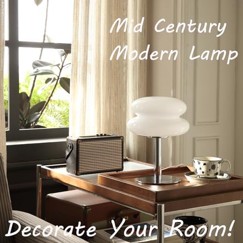 Glivpny Mushroom Lamp Table Lamp, Mid Century Modern Table Lamps(White) - Image 2