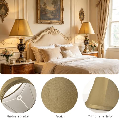GO&SO Champagne Gold Bell Lamp Shade, 6" x 13" x 9.8" - Image 5