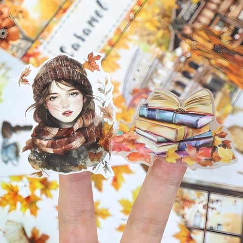 Snycler Sticker Book - 20 Sheets Vintage PET Stickers for Scrapbooking, Junk Journaling, Ephemera, and Decorative Crafts-Caramel Crunch - Image 5